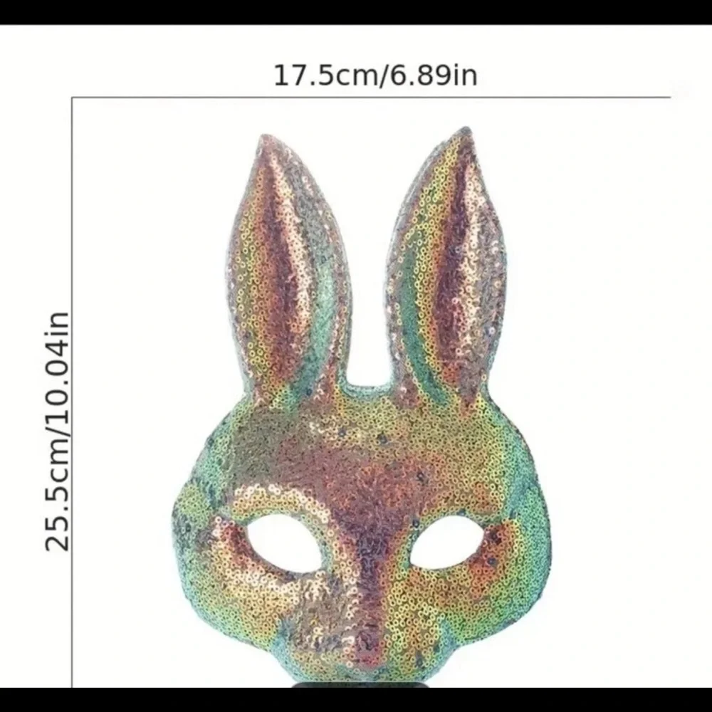 Sparkling Sequin Bunny Party Mask